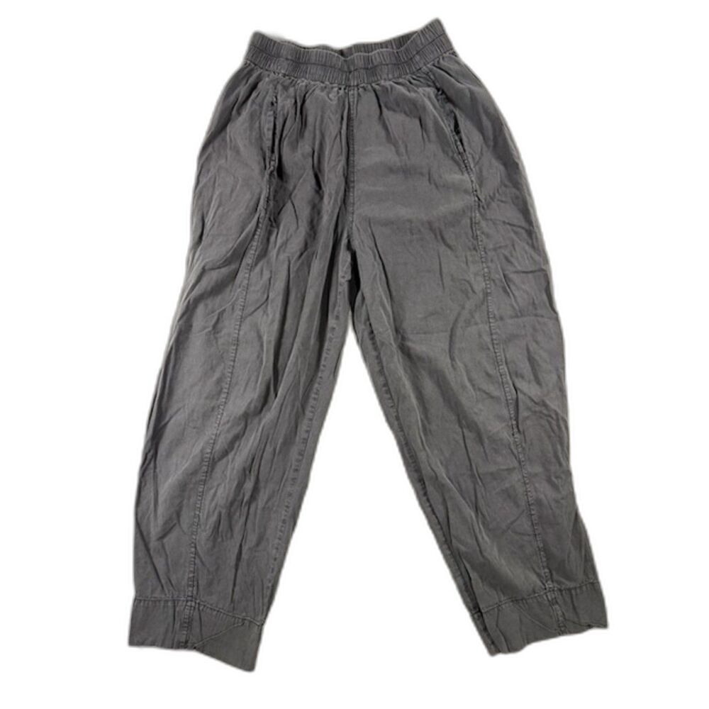Free People Gray Pull On Pants Women’s Medium Relaxed Barrel Cropped Cotton